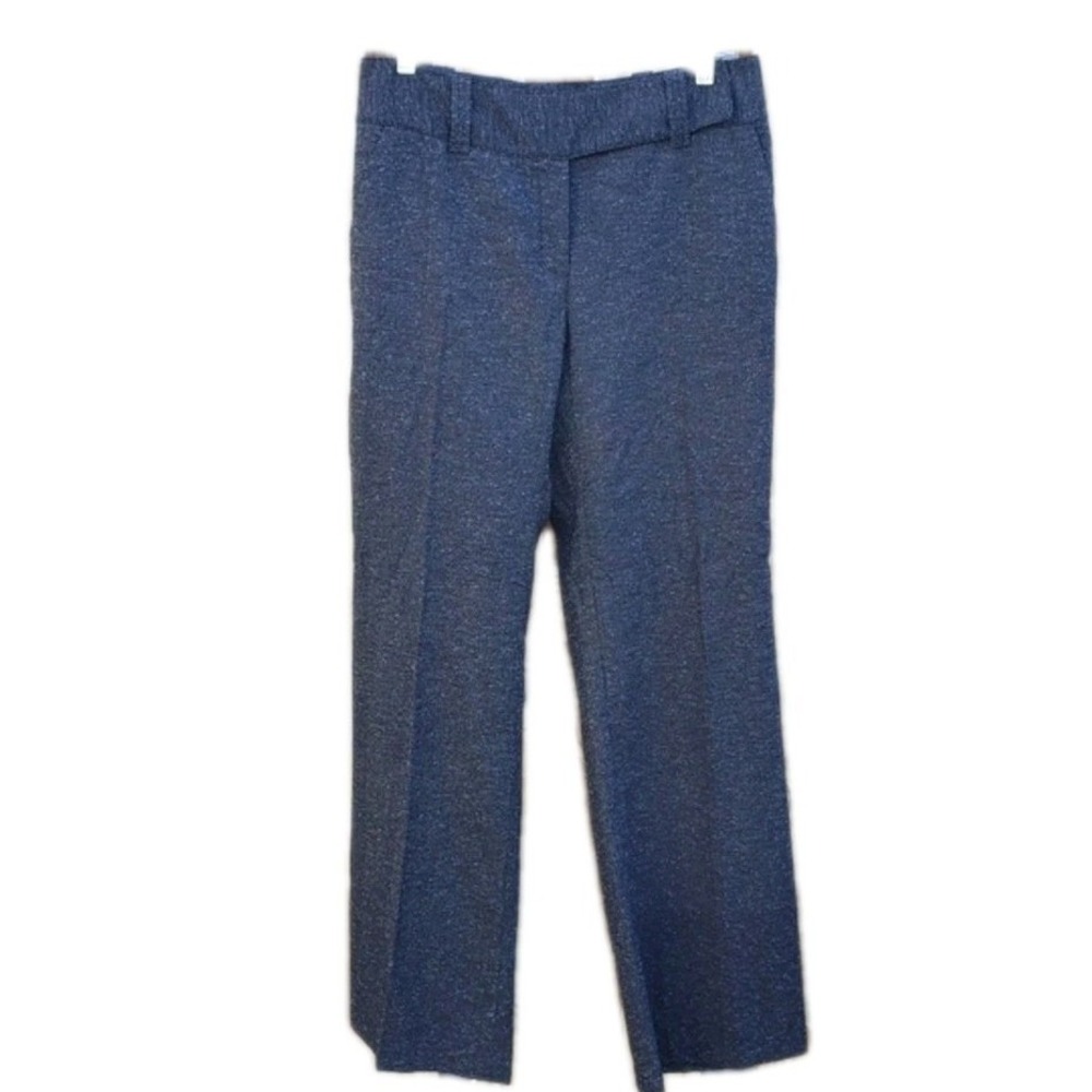 Womens Textured Speckled Blue Bootcut Dress Pants Size 10